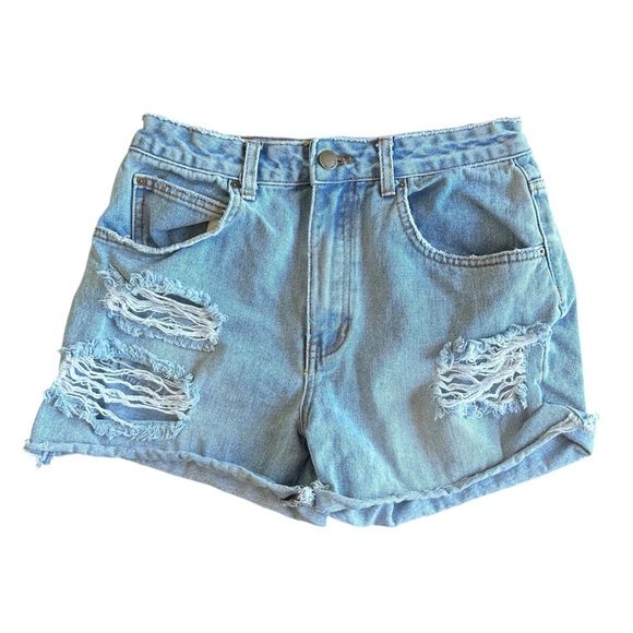 Billabong Pants - Billabong • Distressed Light Blue Denim Shorts